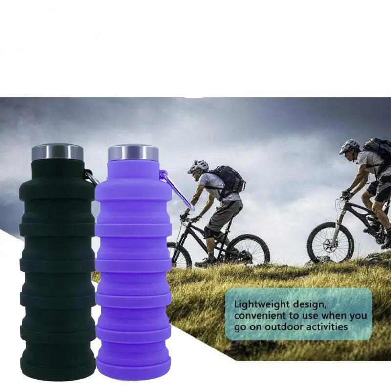 1Pc Collapsible Water Bottle, Reuseable BPA Free Silicone Foldable Bottles Portable Hiking Cup for Outdoor Mountaineering Tours