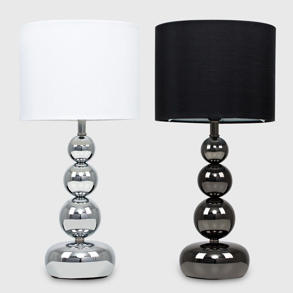 Metal Ball Design Table Lamp LED 35CM Bedside Lounge Bedroom Drum Lampshade