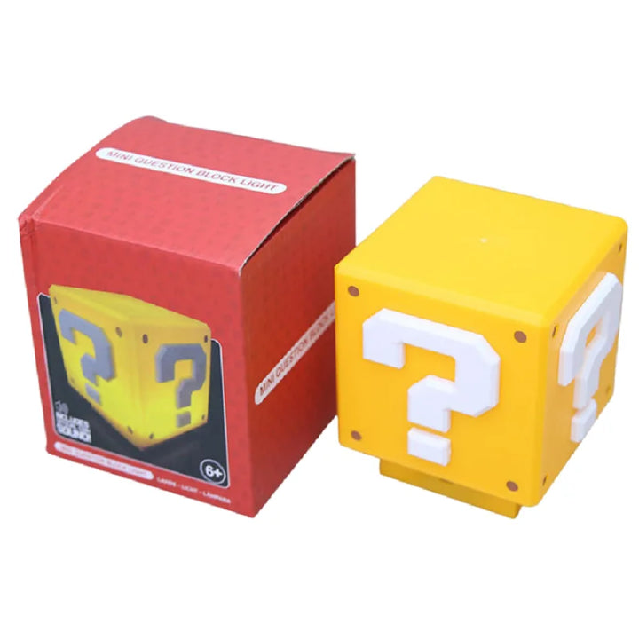 10Cm Super Mario Bros Figure LED Question Mark Brick Night Light USB Charging Anime Desk Lamp Statue Decorative Light Kids Gifts