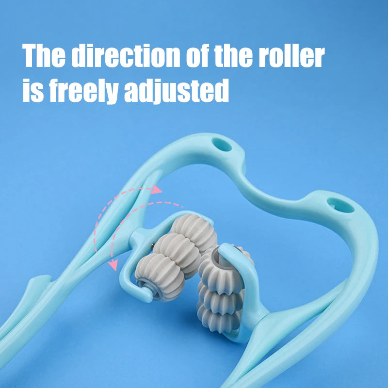 Cervical Neck Massager, Manual Neck Clamp Multifunctional Kneading Roller 6-Ball Shoulder and Neck Relaxation Massager