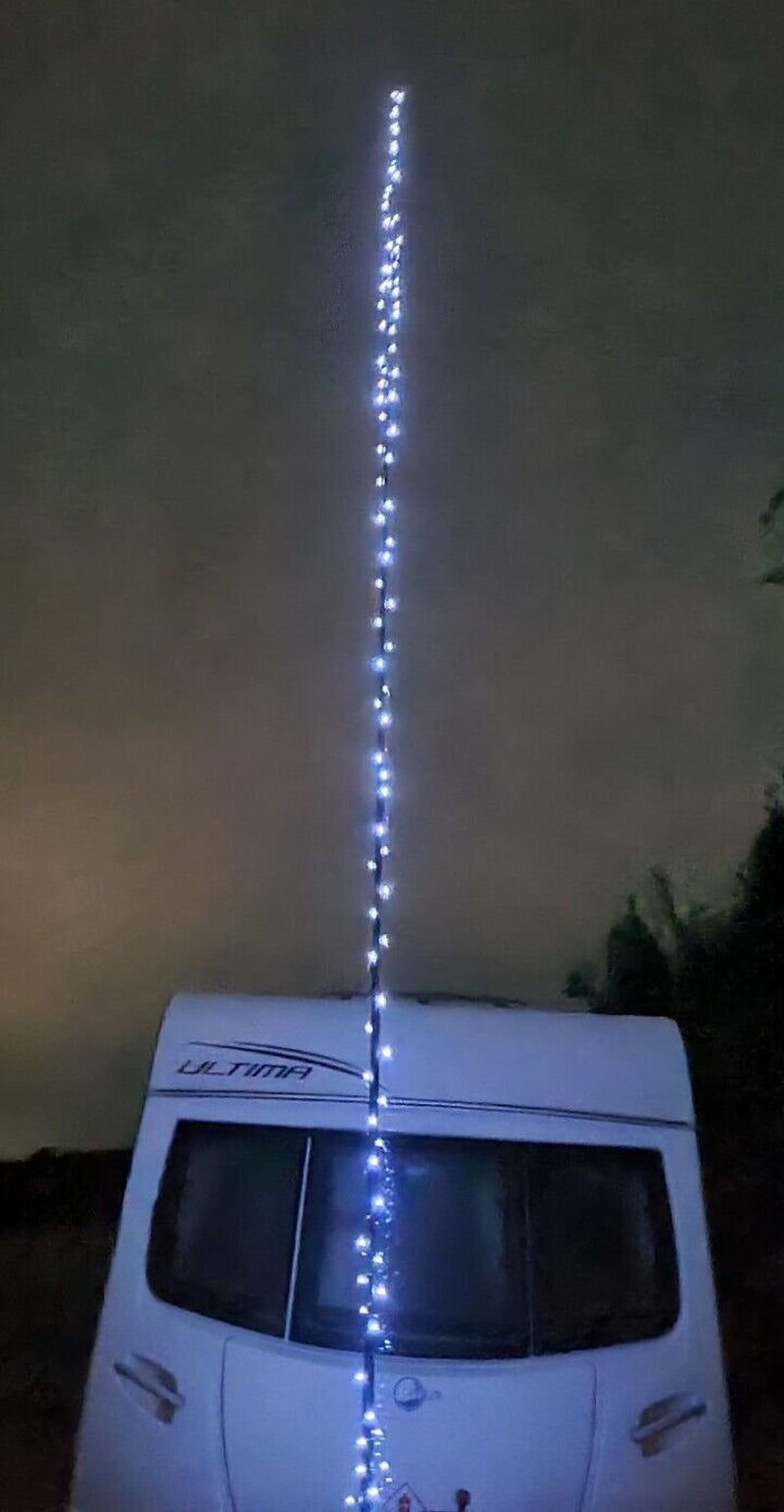 Caravan Flag Pole LIGHTS 12 Metres, 100 X SOLAR POWERED LED Camper Motor Home