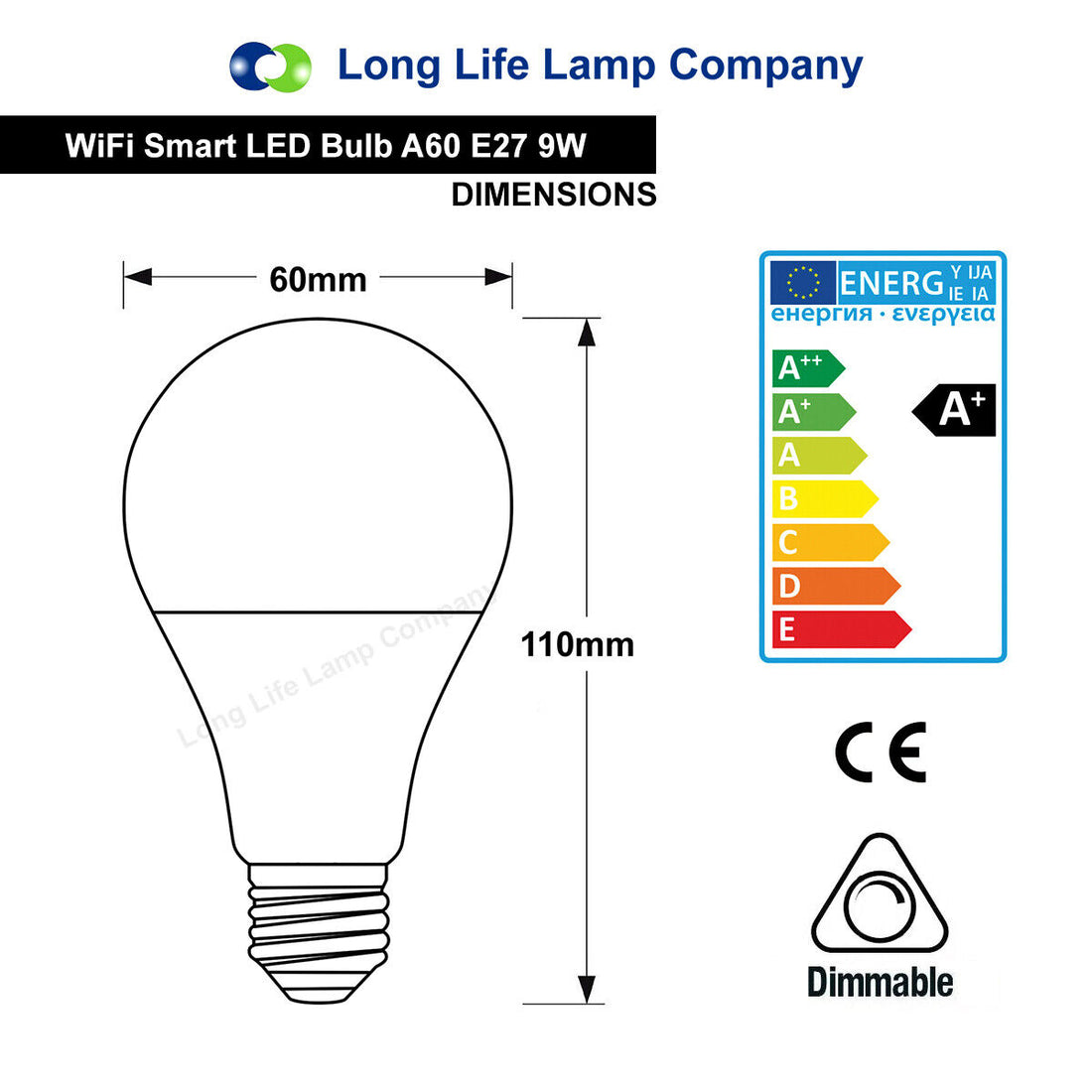 Wifi RGB Smart LED Light Bulb for Apps by Ios Android Amazon Alexa Google Home