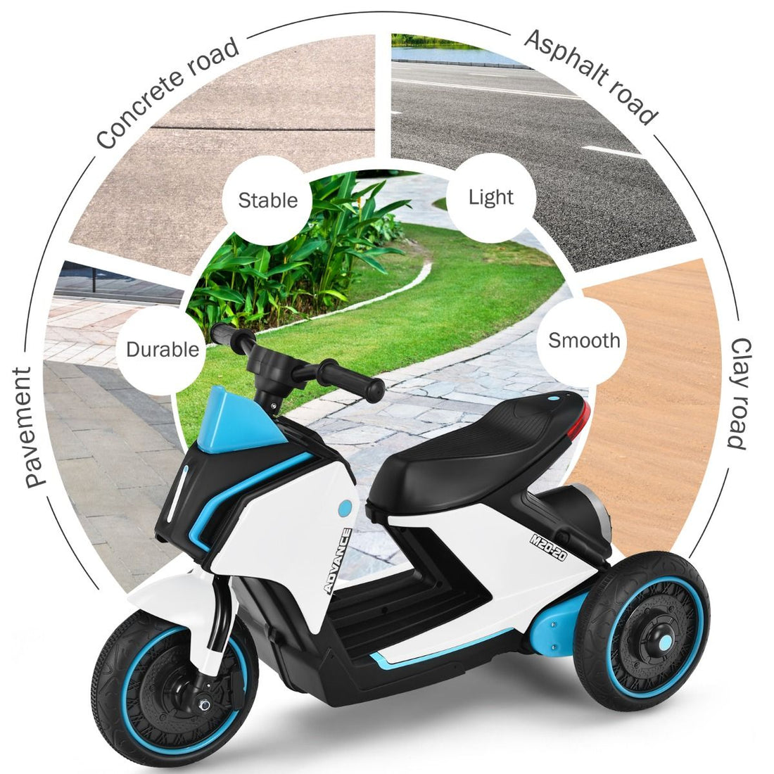 3 Wheels Kids Electric Motorbike with Music