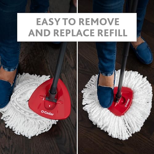 EasyWring Microfiber Spin Mop, Bucket Floor Cleaning System, Red, Gray, Standard