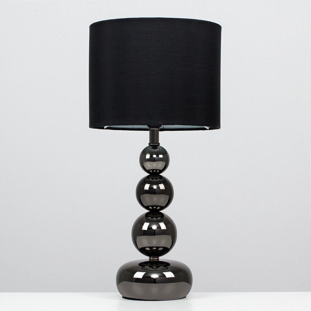 Metal Ball Design Table Lamp LED 35CM Bedside Lounge Bedroom Drum Lampshade