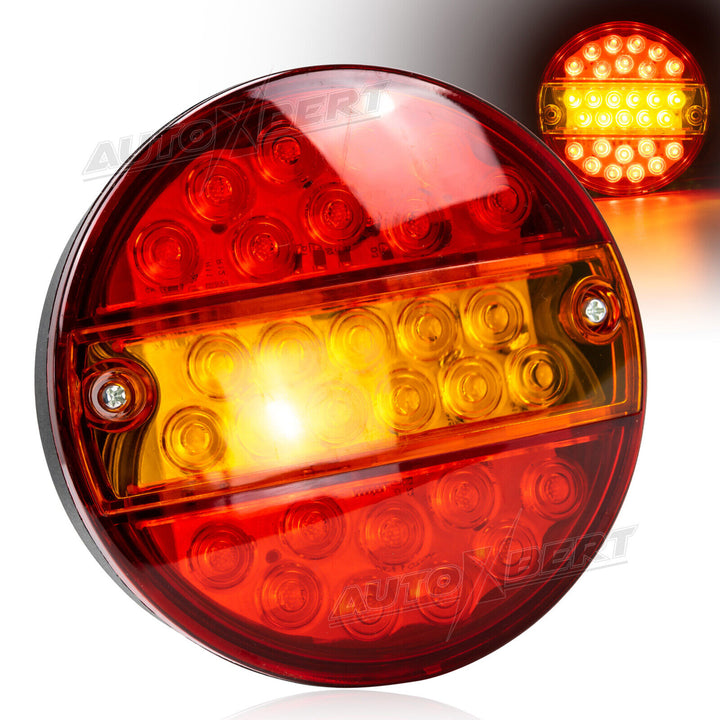 LED REAR round HAMBURGER TAIL LAMP LIGHTS LORRY TRUCK CAR VAN TRAILER BUS 12-24V