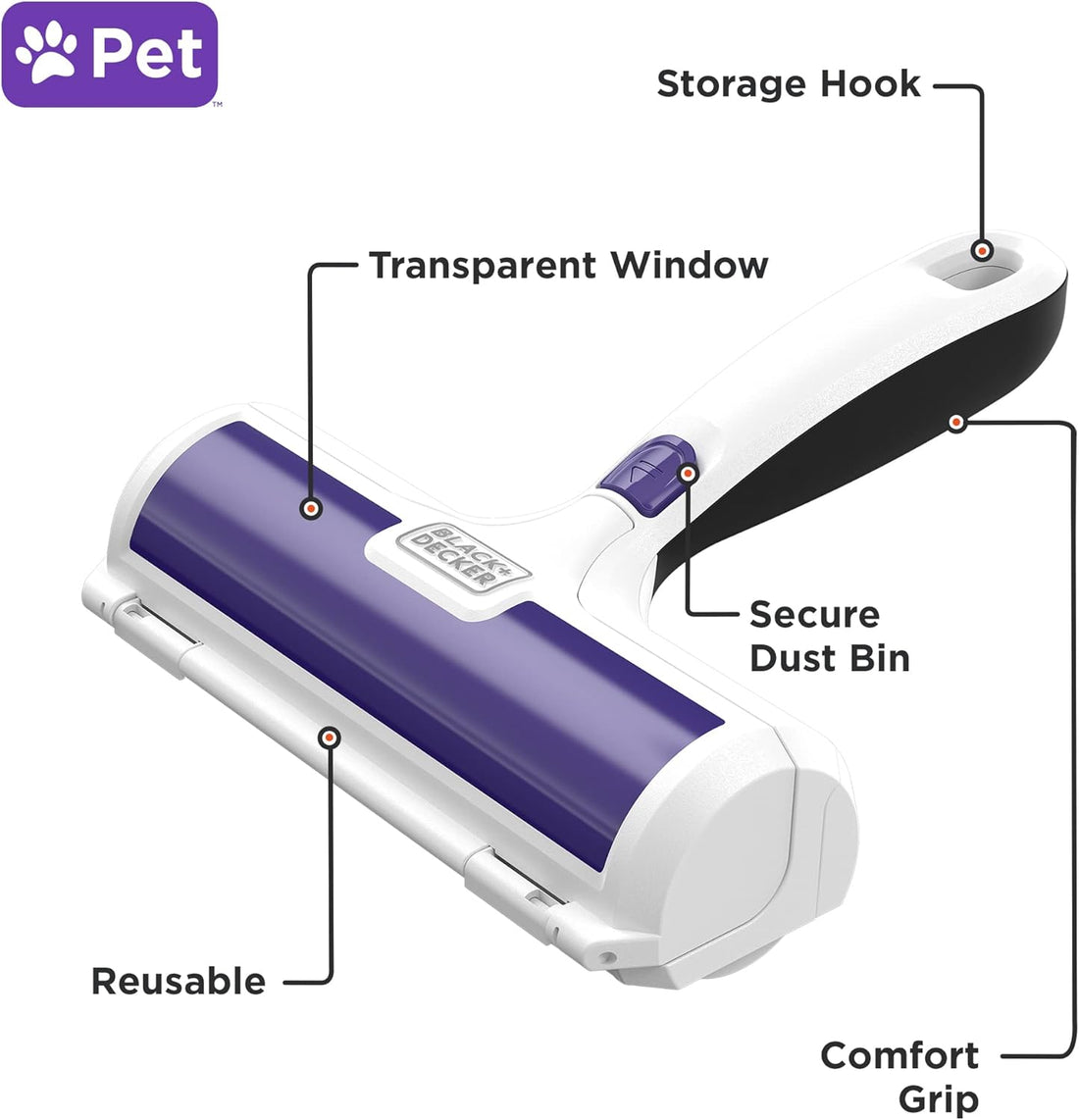 Pet Hair Remover, Roller, Remove Dog Hair and Cat Hair Easily (HMSCT0001)