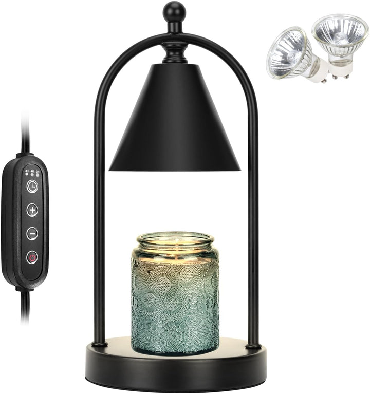 Candle Warmer Lamp with Timer, Electric Black Candle Warmer Light for Bedroom