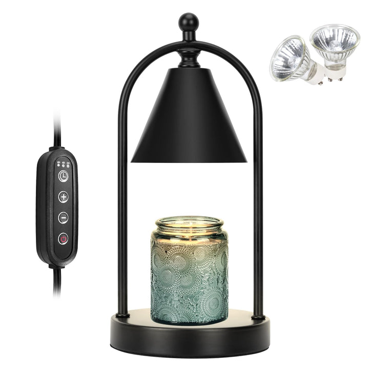 Candle Warmer Lamp with Timer, Electric Black Candle Warmer Light for Bedroom