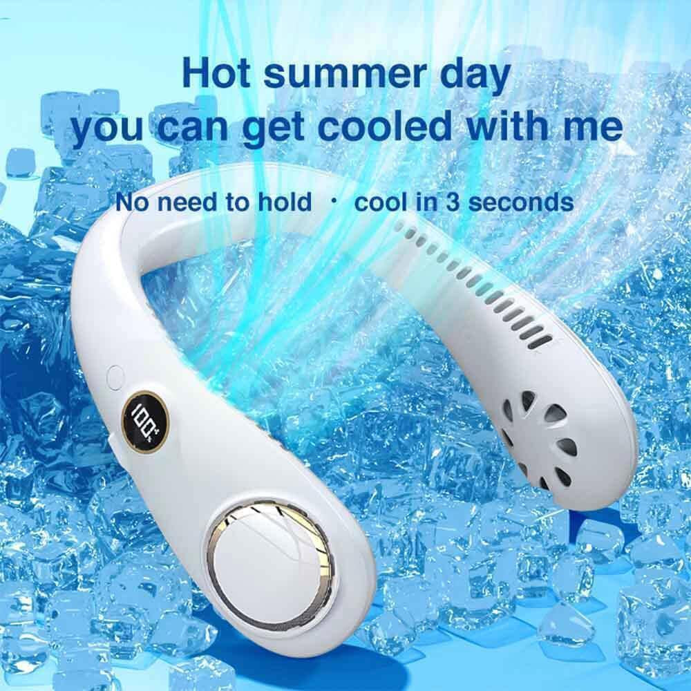 Portable Handsfree Mini Neck Fan USB Rechargeable Personal Hanging Cooler Travel