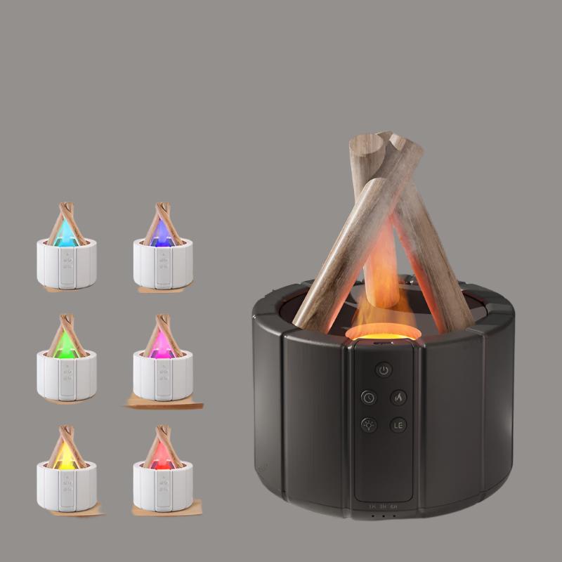 Simulated Flame Aroma Diffuser Bonfire Air Humidifier Ultrasonic Cool Mist Maker Fogger LED Essential Oil Lamp Difusor