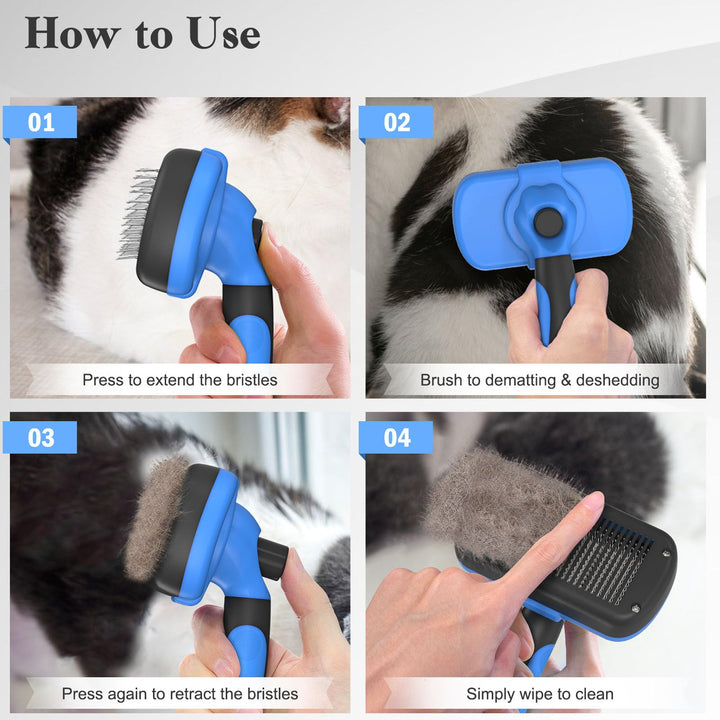 Cleaning Slicker Brush - Skin Friendly Deshedding Grooming Tool for Dogs