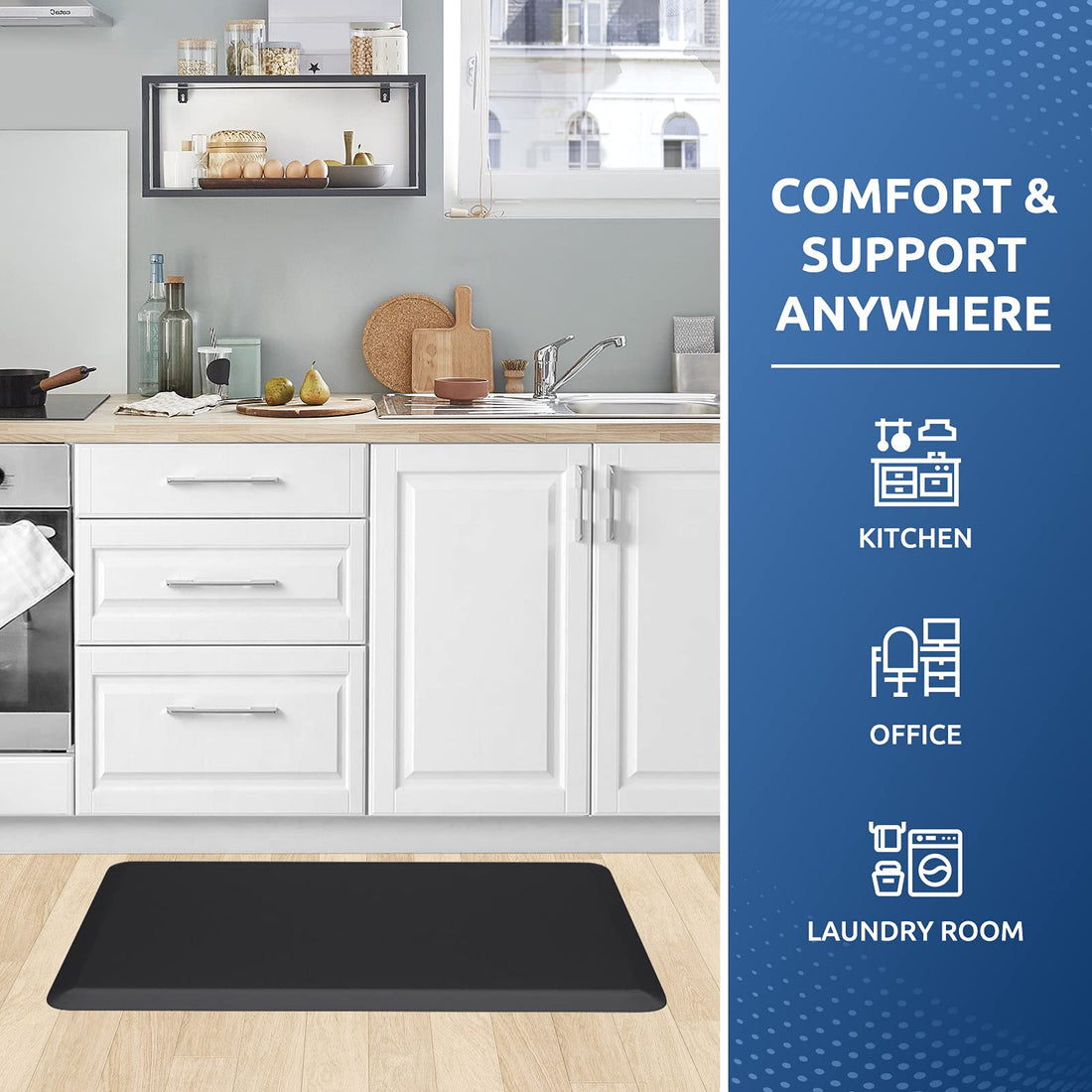 Kitchen Mat Cushioned Anti Fatigue Rug 17.3"x28" Waterproof, Non Slip