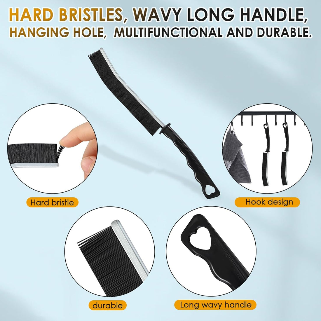 12-Pack Hard Bristle Crevice Cleaning Brush Set – Multifunctional Bathroom & Kitchen