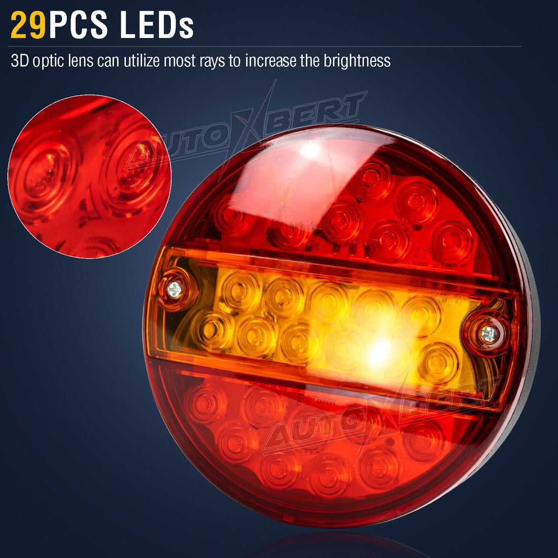 LED REAR round HAMBURGER TAIL LAMP LIGHTS LORRY TRUCK CAR VAN TRAILER BUS 12-24V