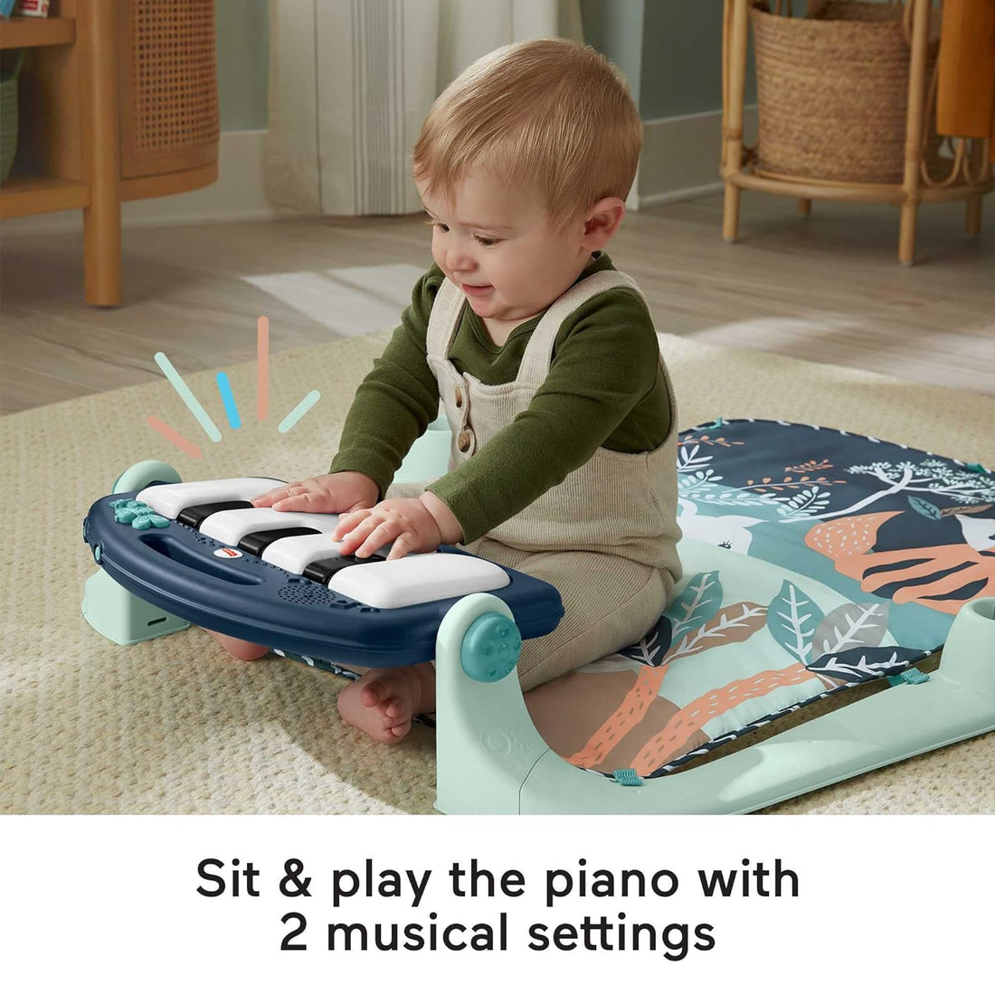 Baby Playmat Kick & Play Piano Gym with Musical and Sensory Toys