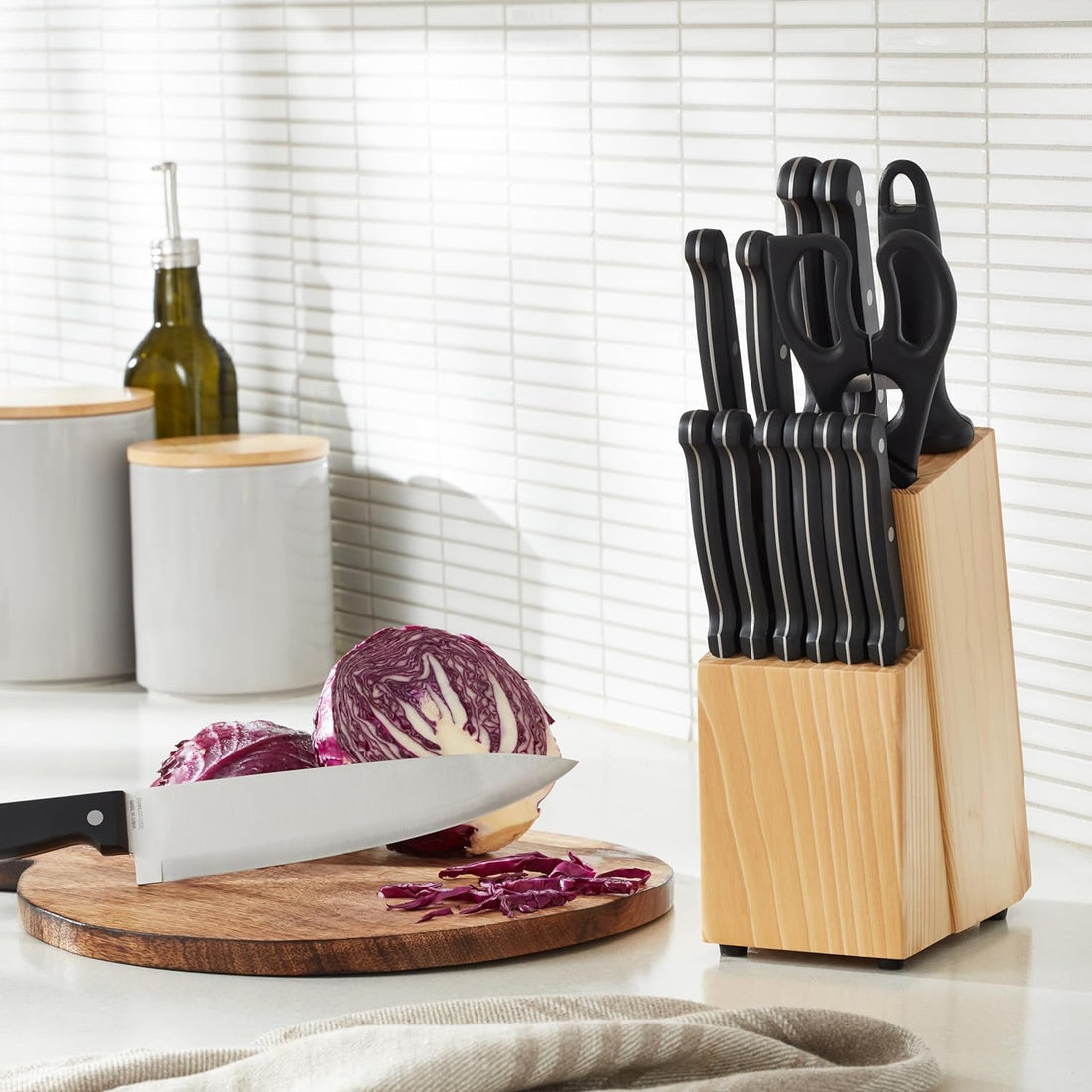 14-Piece Kitchen Knife Set with High-Carbon Stainless-Steel