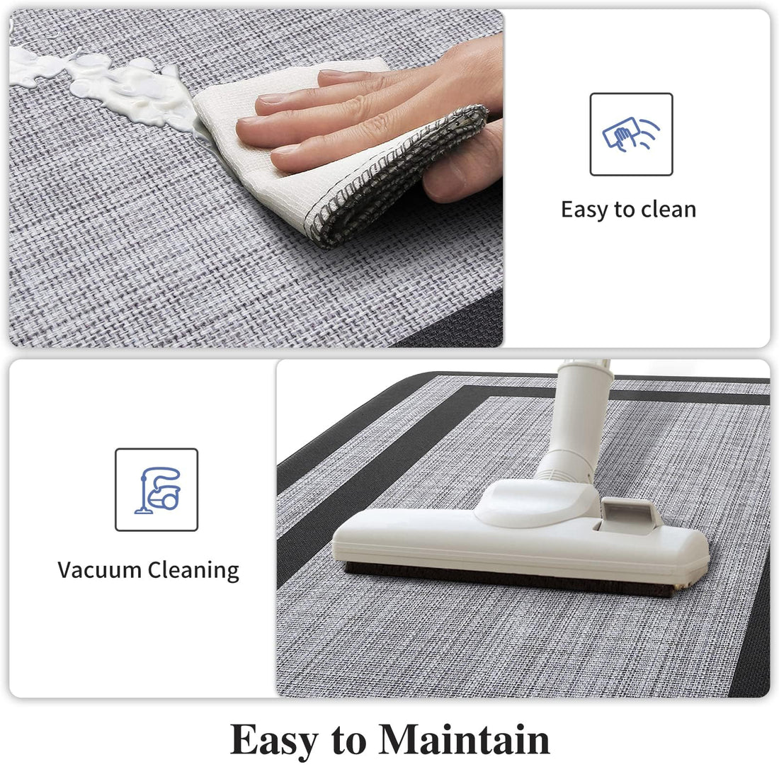 Kitchen Mat [2 PCS] Cushioned Anti-Fatigue Non-Skid Waterproof Rugs