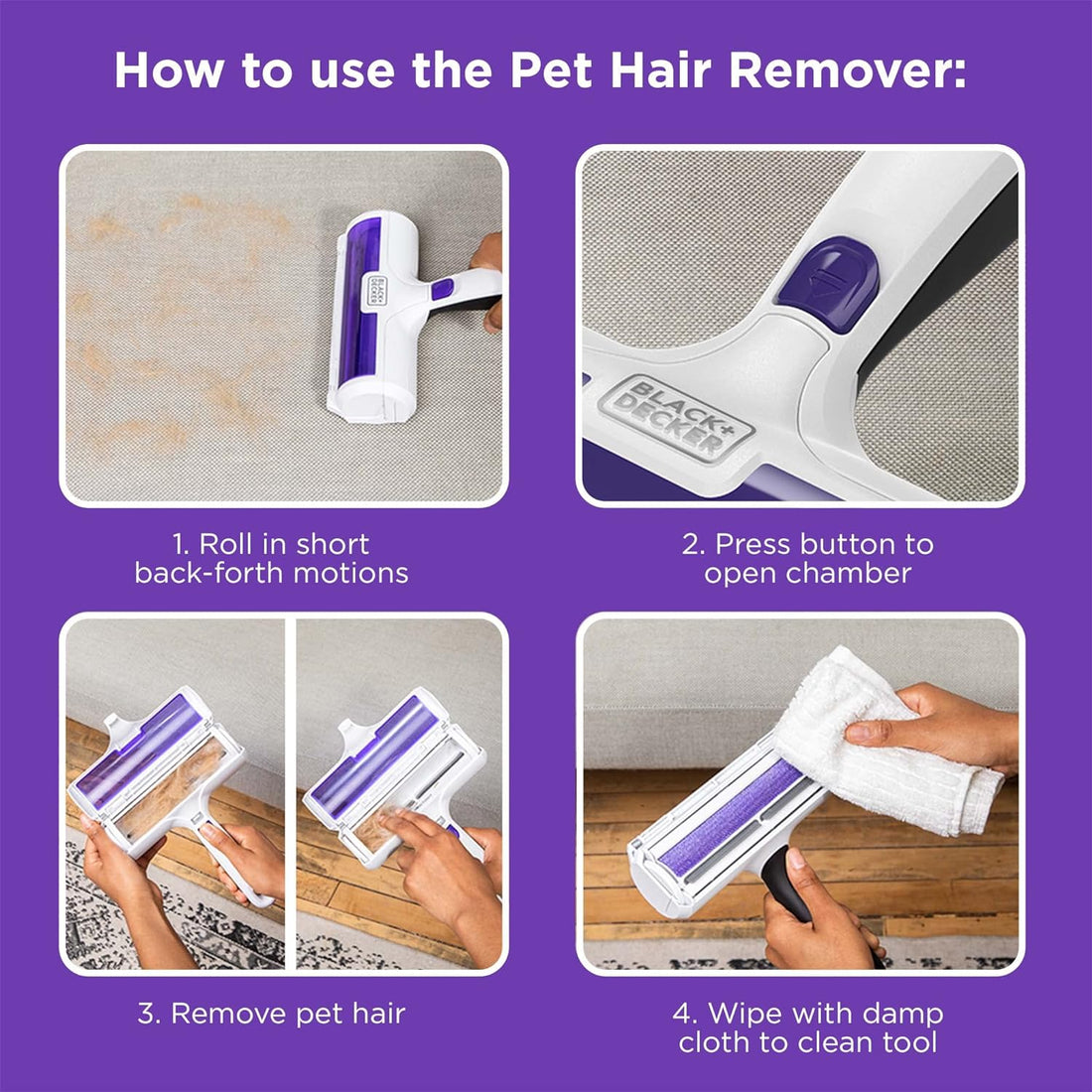 Pet Hair Remover, Roller, Remove Dog Hair and Cat Hair Easily (HMSCT0001)