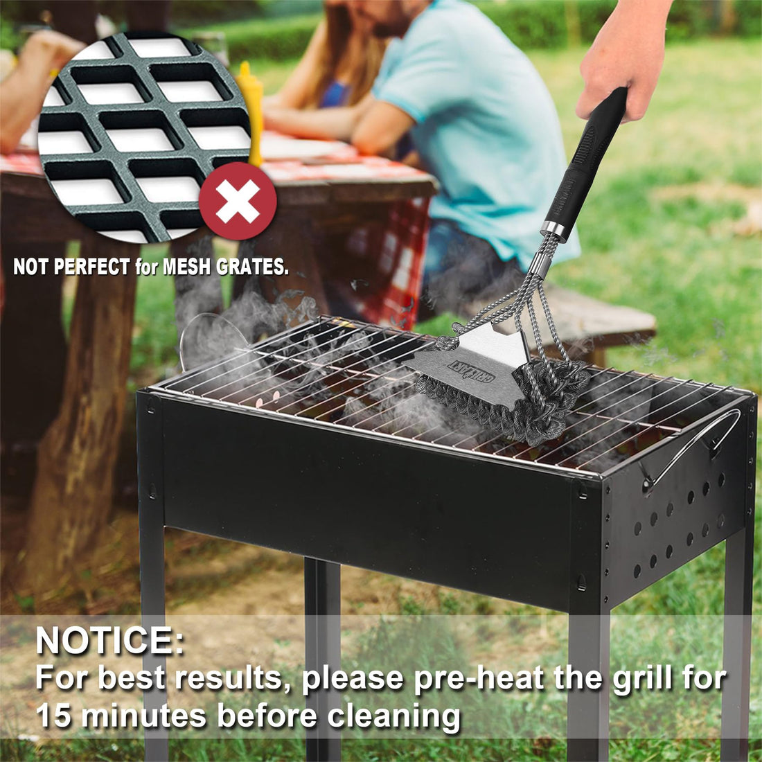 GRILLART Grill Brush and Scraper Bristle Free - Safe Brush for Grill -Stainless