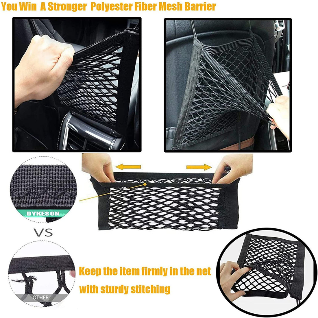 Dog Car Net Barrier Pet Barrier with Auto Safety Mesh Organizer Baby