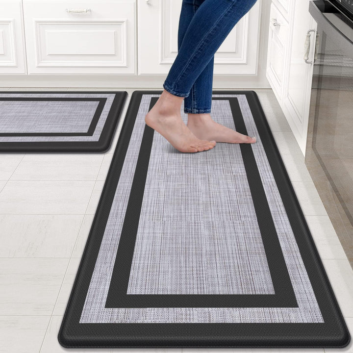 Kitchen Mat [2 PCS] Cushioned Anti-Fatigue Non-Skid Waterproof Rugs