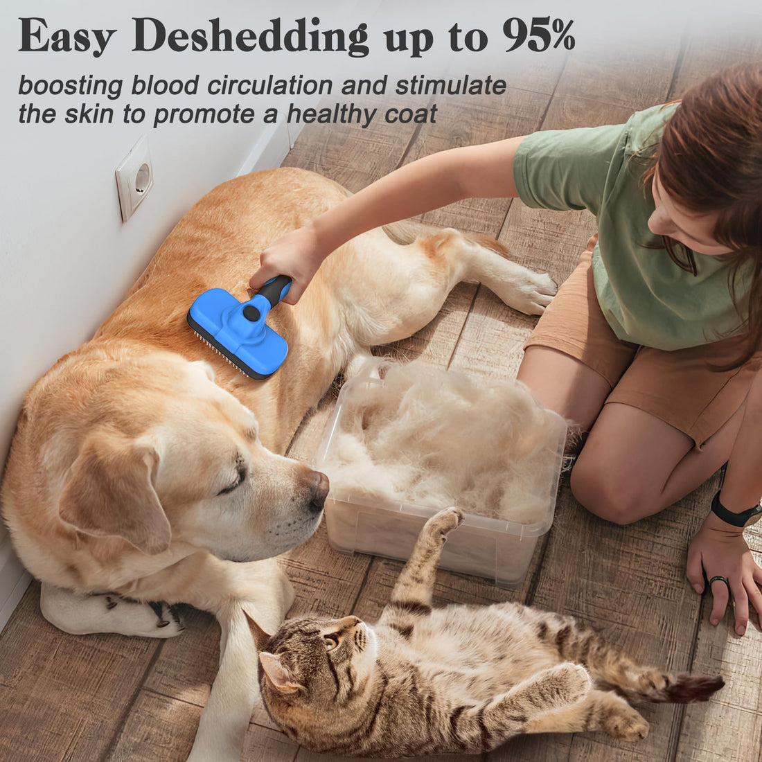 Cleaning Slicker Brush - Skin Friendly Deshedding Grooming Tool for Dogs