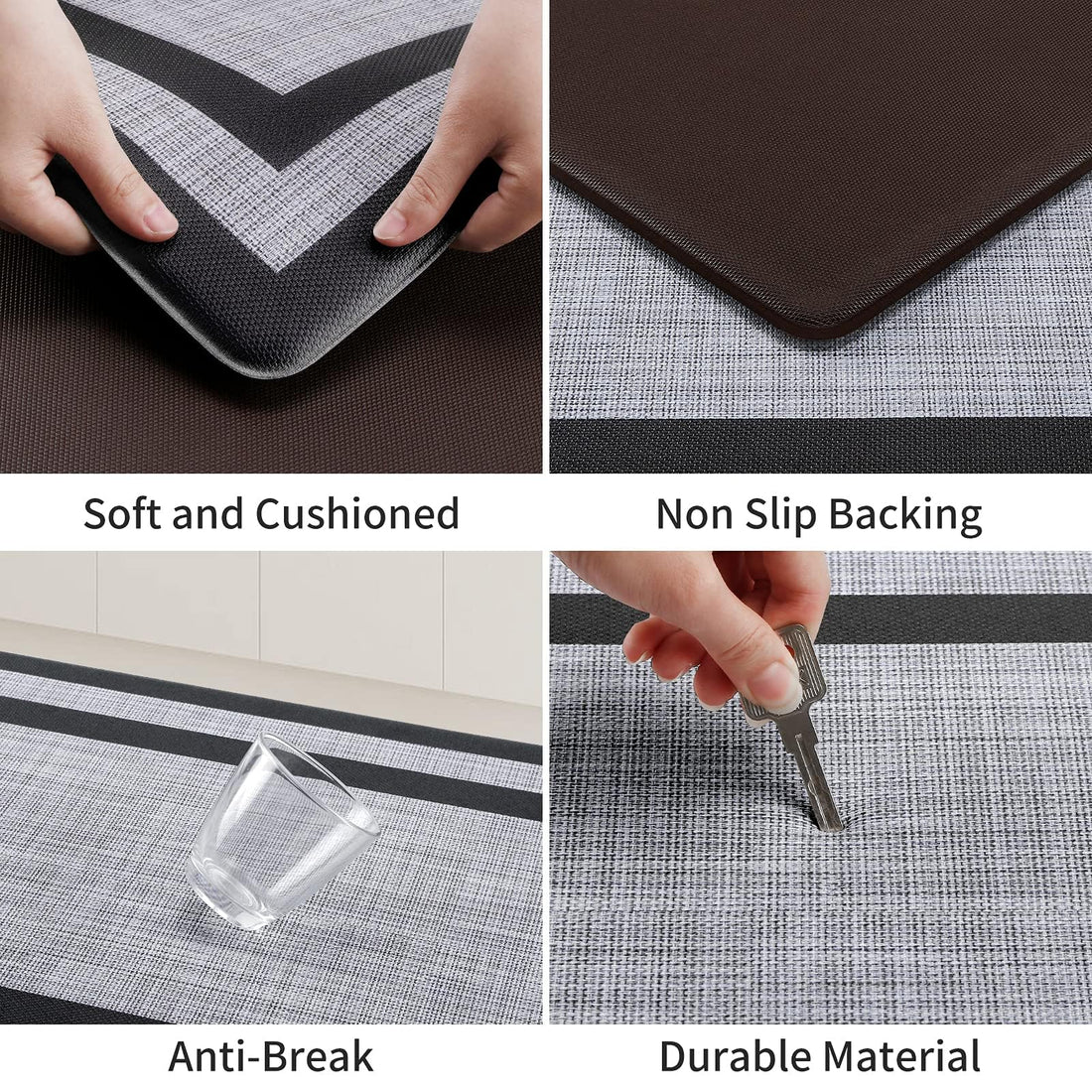 Kitchen Mat [2 PCS] Cushioned Anti-Fatigue Non-Skid Waterproof Rugs