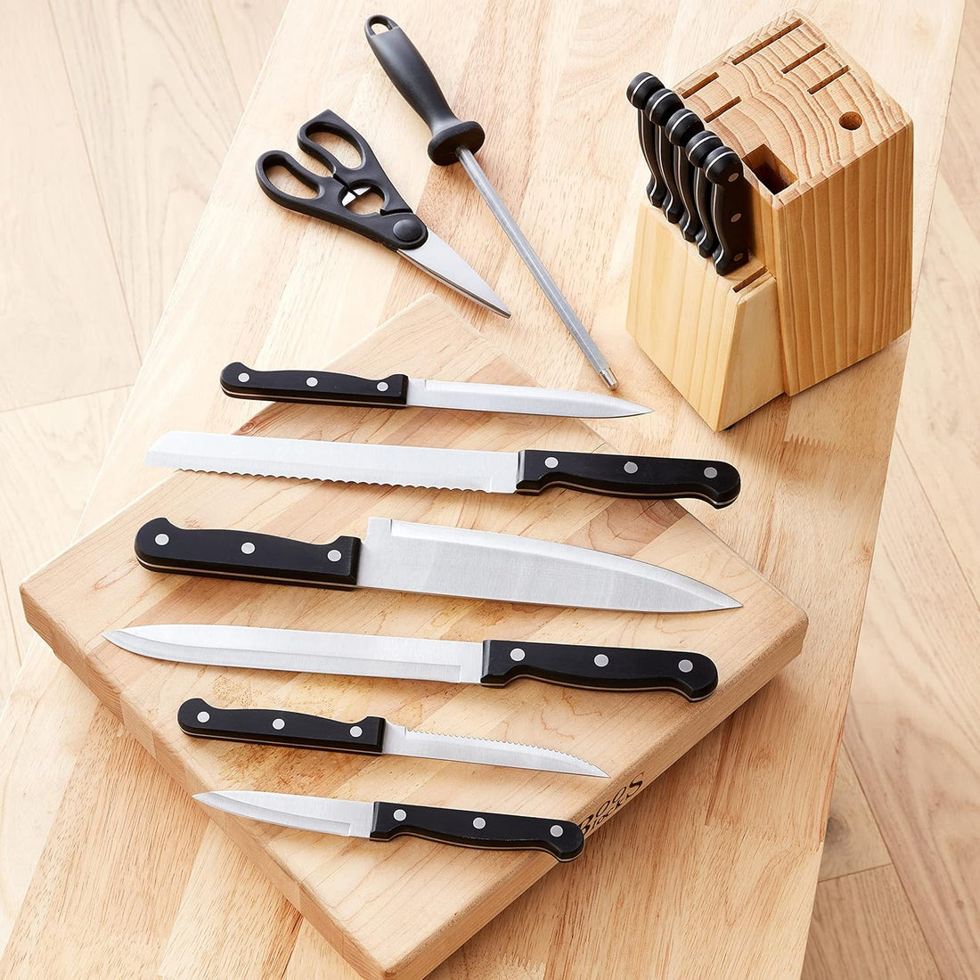 14-Piece Kitchen Knife Set with High-Carbon Stainless-Steel