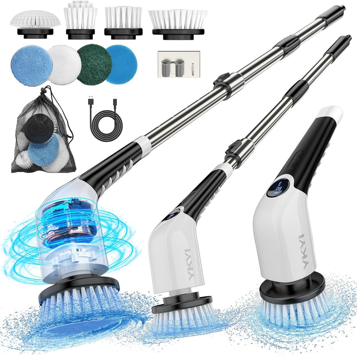 Cordless Electric Spin Scrubber with 8 Brush Heads