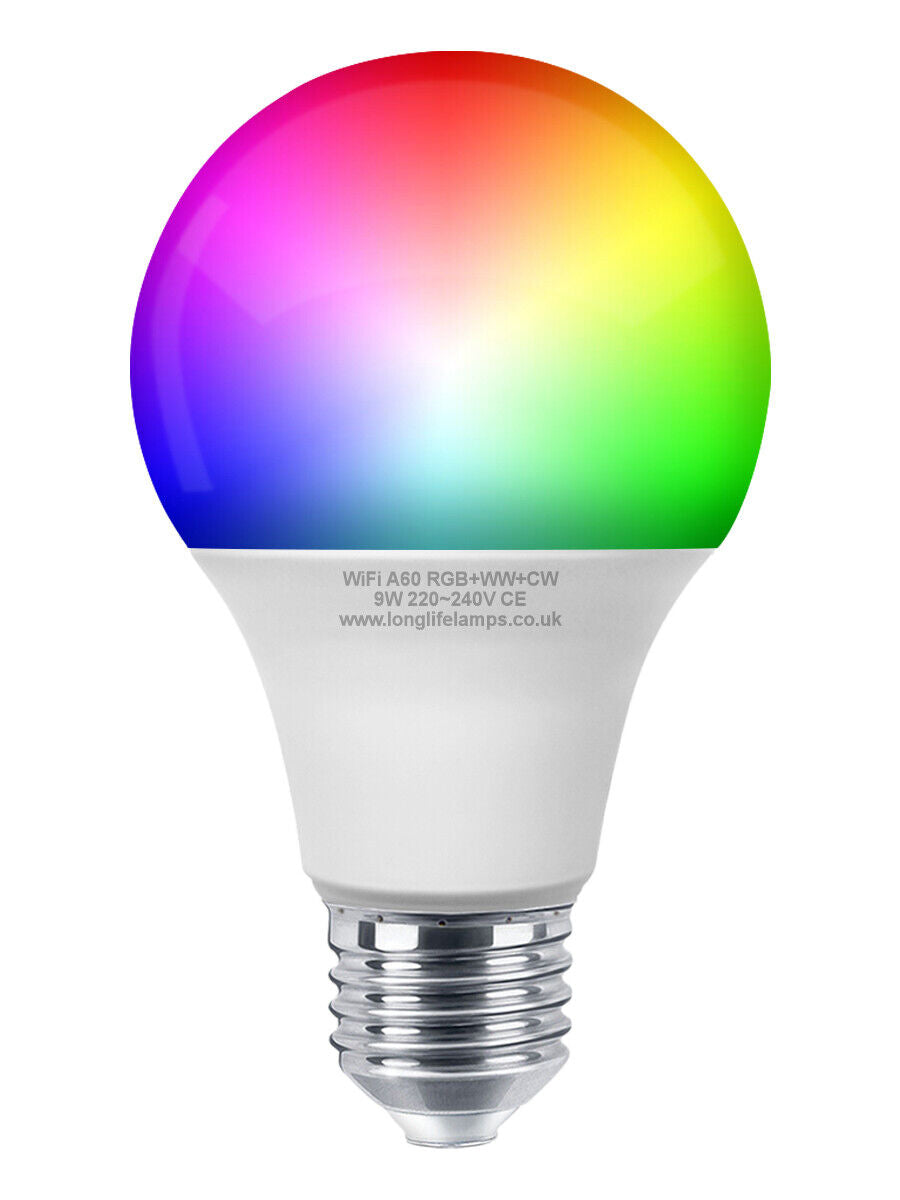 Wifi RGB Smart LED Light Bulb for Apps by Ios Android Amazon Alexa Google Home