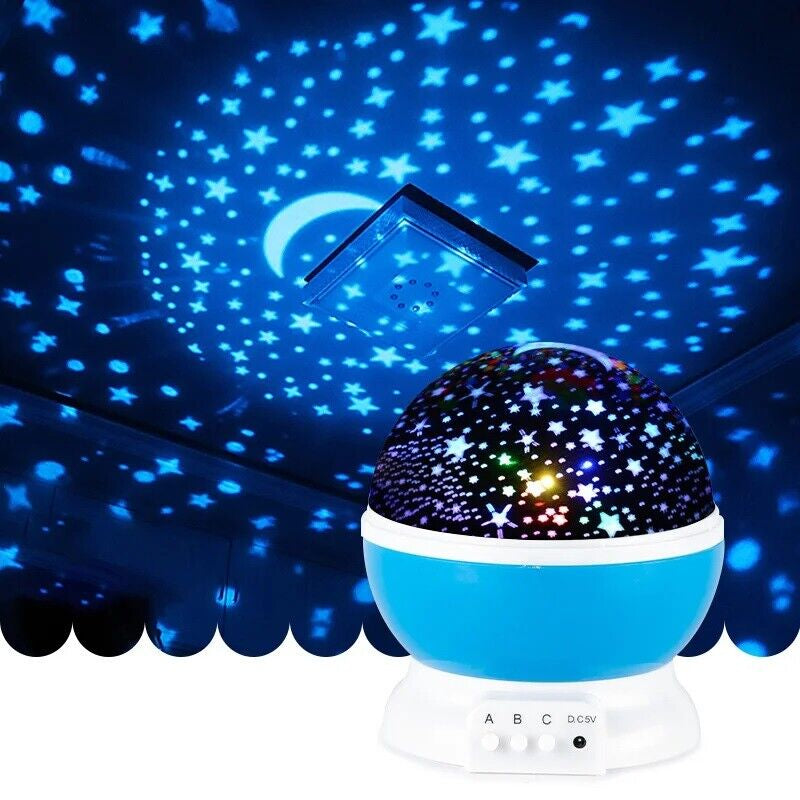 Starry Night Light Projector Star Sky Moon Lamp Kids Bedroom Lights Rotating LED