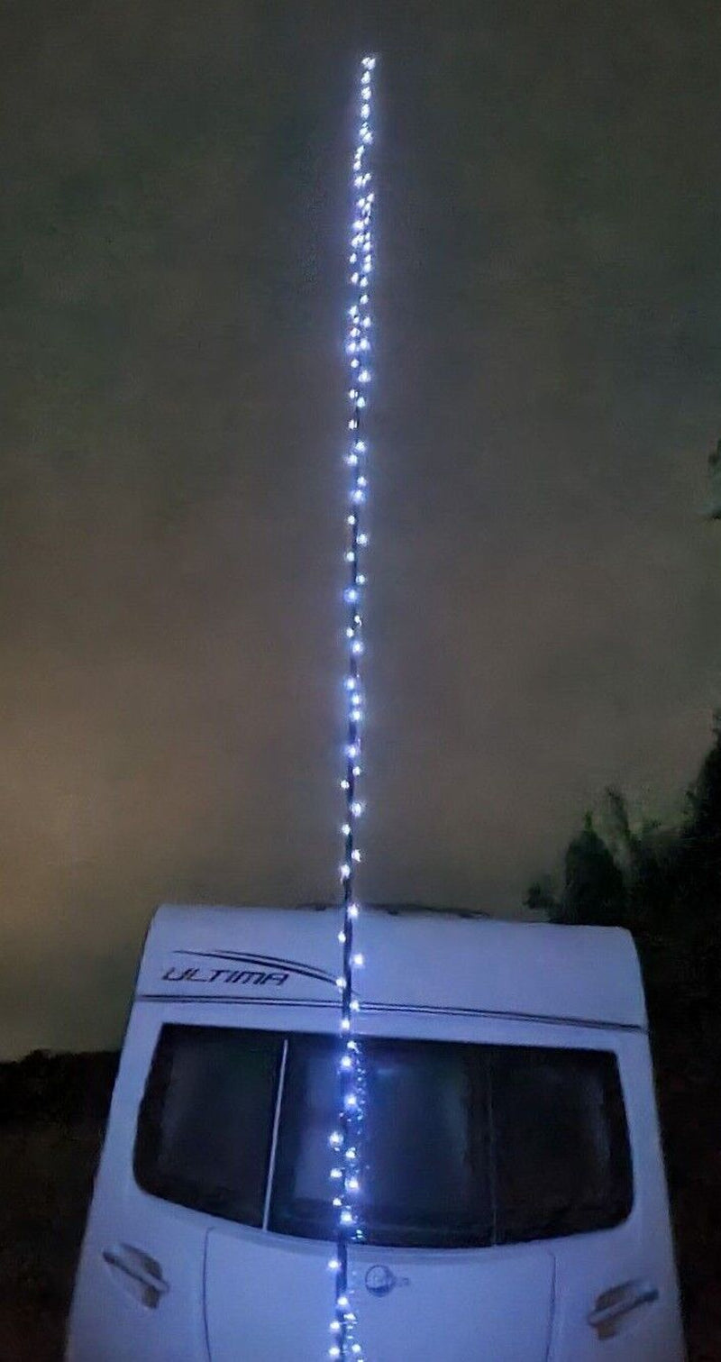 Caravan Flag Pole LIGHTS 12 Metres, 100 X SOLAR POWERED LED Camper Motor Home