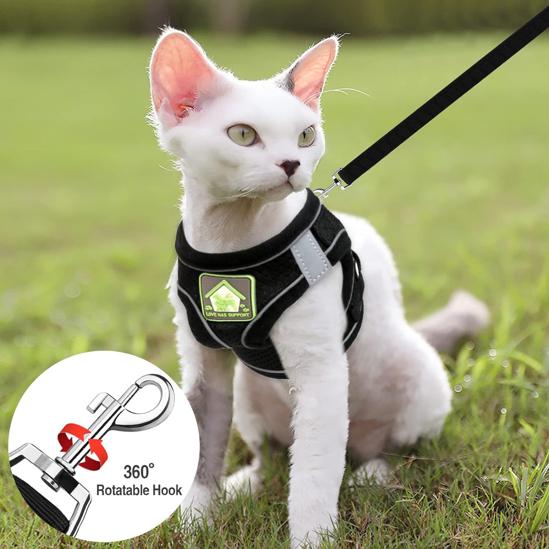 Cat Collars Harnesses and Lead Set Kitten Walking Escape Proof Adjustable Lead