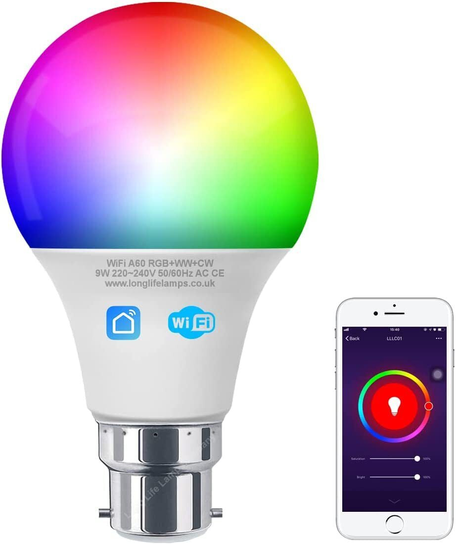 Wifi RGB Smart LED Light Bulb for Apps by Ios Android Amazon Alexa Google Home