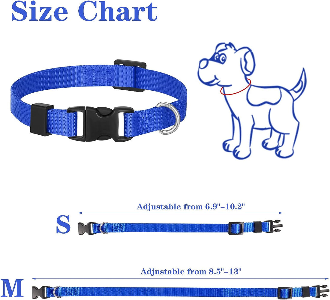 Yorgewd 10 Pack Puppy ID Collars, Push Lock Puppy Litter Collars Adjustable ID M