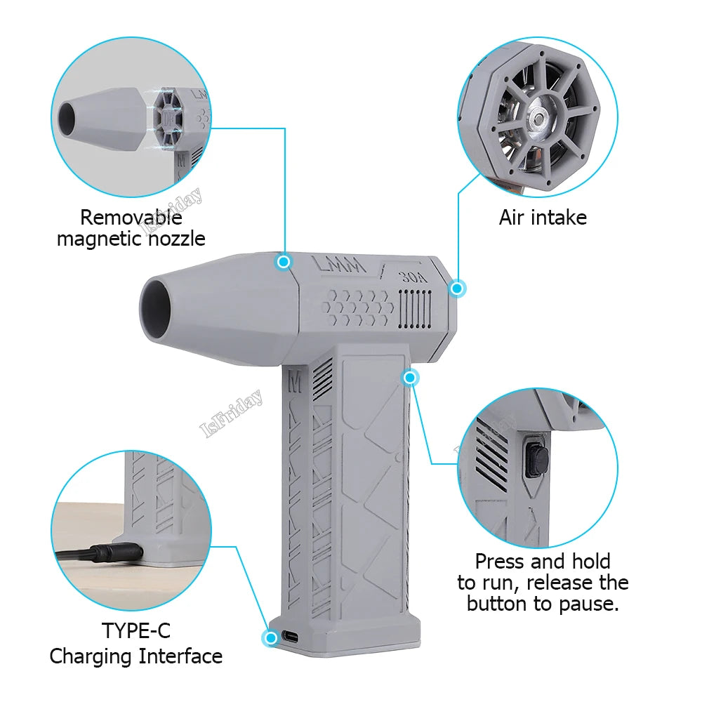 Powerful Blower with High Speed Duct Fan Mini Turbo Jet Fan 110,000 RPM 45M/Sturbo Violent Fan High-Performance Brushless Motor