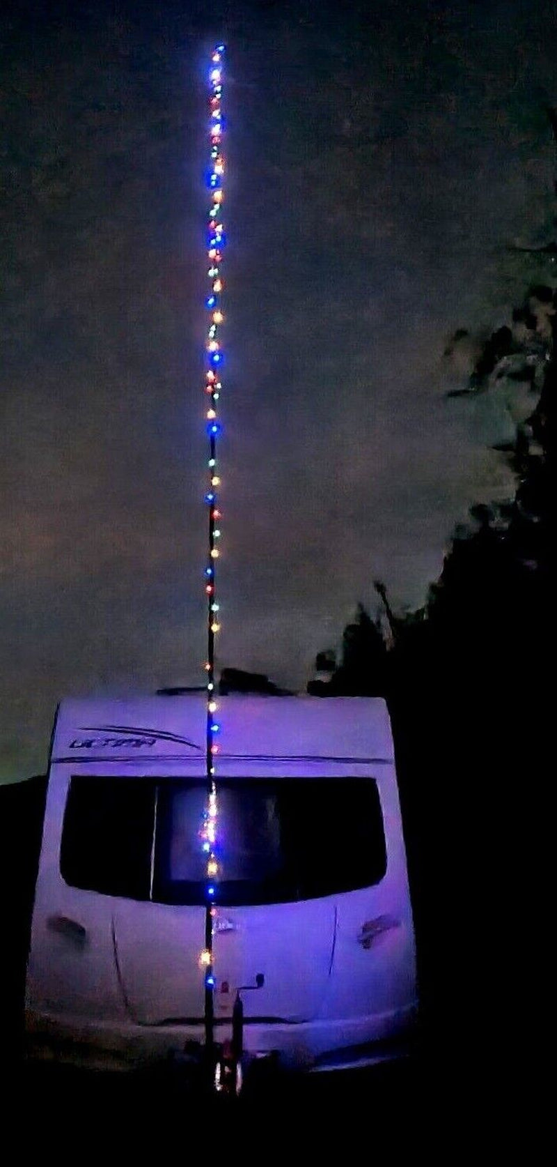 Caravan Flag Pole LIGHTS 12 Metres, 100 X SOLAR POWERED LED Camper Motor Home