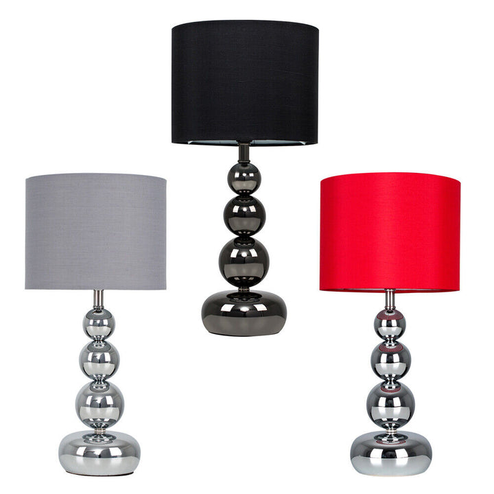 Metal Ball Design Table Lamp LED 35CM Bedside Lounge Bedroom Drum Lampshade