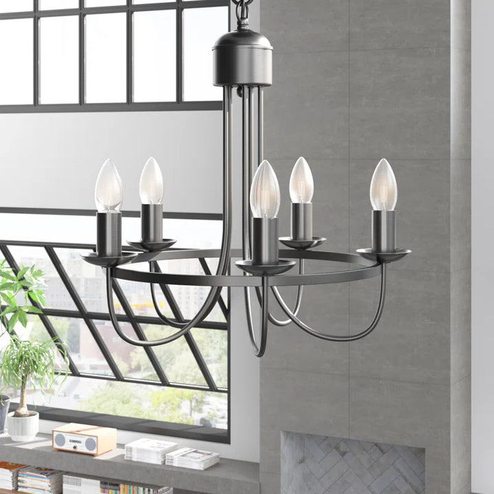 Northbridge 5-Light Hoop Industrial Style Modern Candle Candelabra Chandelier