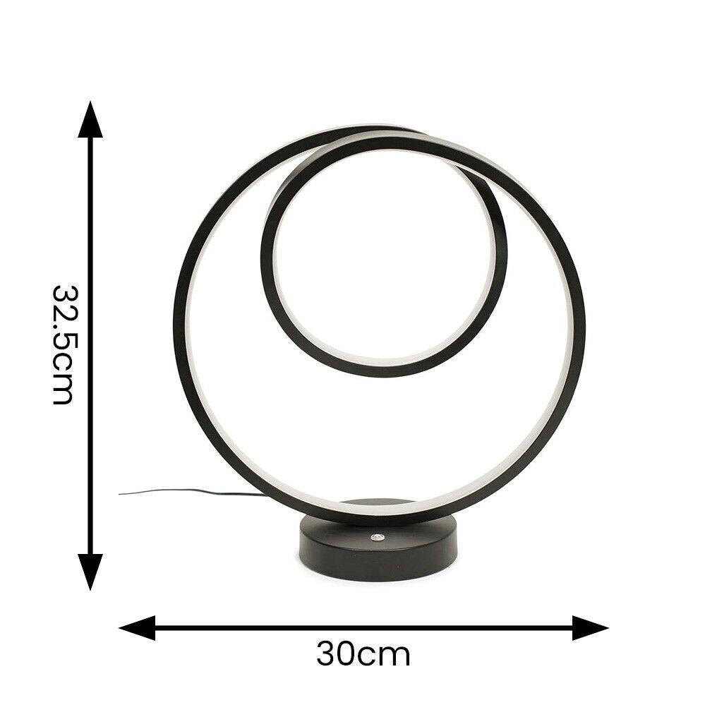 Black Loop Table Lamp Touch Light Integrated LED Warm White Bedside Living Room